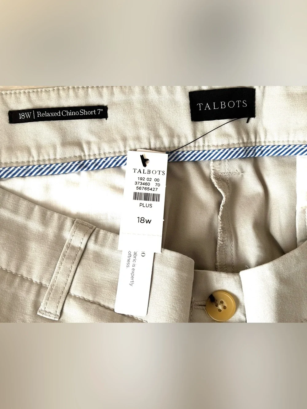 Talbots Relaxed Chino Shorts 7” Inseam Size 18W NWT - Picture 3 of 4